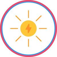 Sun Flat Circle Icon vector