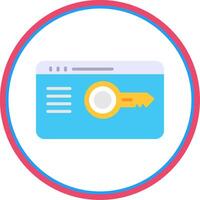 Key Card Flat Circle Icon vector