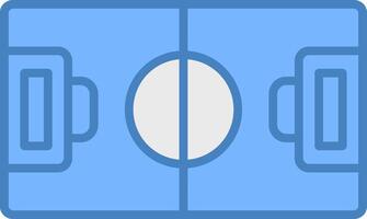 Football Field Line Filled Blue Icon vector