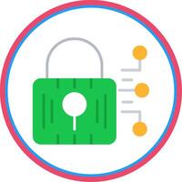 Cyber Security Flat Circle Icon vector