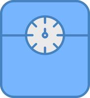 Weight Scale Line Filled Blue Icon vector