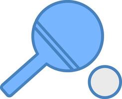 Table Tennis Line Filled Blue Icon vector