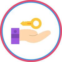 Hand Over Flat Circle Icon vector