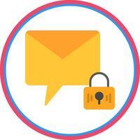 Private Message Flat Circle Icon vector