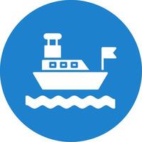 Ferry Multi Color Circle Icon vector