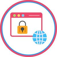 Web Security Flat Circle Icon vector