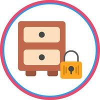 Filing Cabinet Flat Circle Icon vector