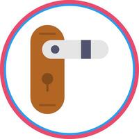 Door Lock Flat Circle Icon vector