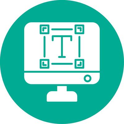 Typography Multi Color Circle Icon