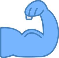 Body Builder Line Filled Blue Icon vector