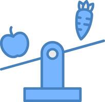 Balanced Diet Line Filled Blue Icon vector