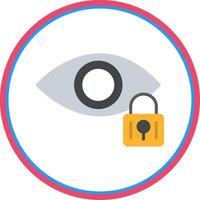 Retinal Scan Flat Circle Icon vector