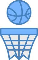 baloncesto línea lleno azul icono vector