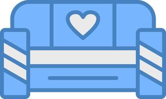 Couch Line Filled Blue Icon vector