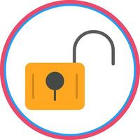 Unlock Flat Circle Icon vector