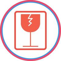 Fragile Flat Circle Icon vector