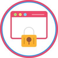 Web Security Flat Circle Icon vector