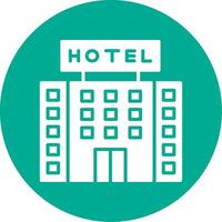 Hotel Multi Color Circle Icon vector