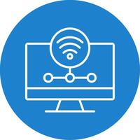 Wifi Server Multi Color Circle Icon vector