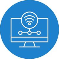 Wifi servidor multi color circulo icono vector