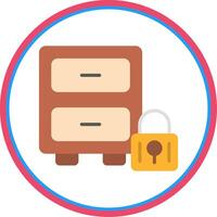 Filing Cabinet Flat Circle Icon vector