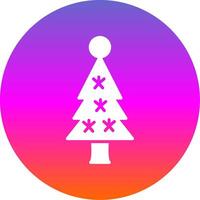 Navidad árbol glifo degradado circulo icono diseño vector