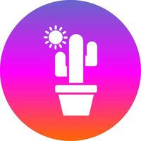 Cactus Glyph Gradient Circle Icon Design vector