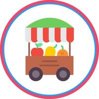 Fruit Stand Flat Circle Icon vector