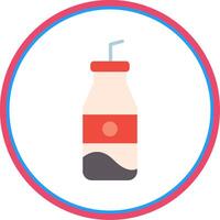 soda botella plano circulo icono vector