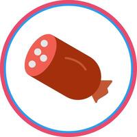 Salami Flat Circle Icon vector