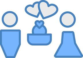 Love Line Filled Blue Icon vector