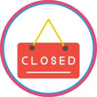 Closed Sign Flat Circle Icon vector