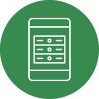 Mobile App Server Multi Color Circle Icon vector