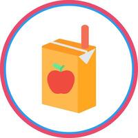 Juice Box Flat Circle Icon vector