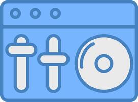 Dj Mixer Line Filled Blue Icon vector