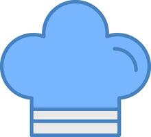 Chef Hat Line Filled Blue Icon vector