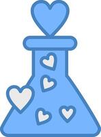 Flask Line Filled Blue Icon vector