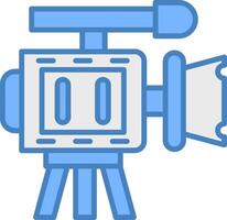 camera Line Filled Blue Icon vector