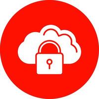 Cloud Security Multi Color Circle Icon vector
