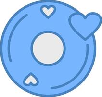Cd Line Filled Blue Icon vector