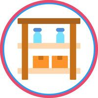 Shelves Flat Circle Icon vector