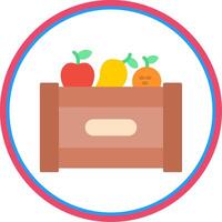 Fruta caja plano circulo icono vector