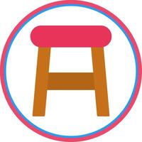 Stool Flat Circle Icon vector