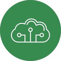 Cloud Circuit Multi Color Circle Icon vector
