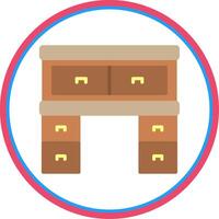 Bureau Flat Circle Icon vector