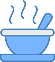 Bowl Line Filled Blue Icon vector