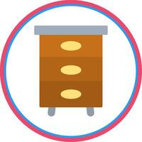 Filling Cabinet Flat Circle Icon vector