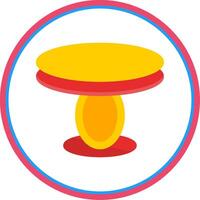 Dining Table Flat Circle Icon vector
