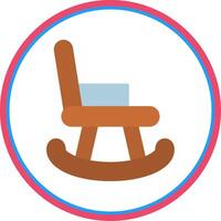 Rocking Chair Flat Circle Icon vector