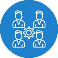 Pro grupo equipo multi color circulo icono vector